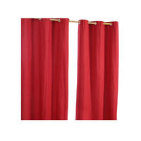 ÖSENVORHANG blickdicht 2er-Set, 117/137 cm - Rot, Textil (117/137cm) - Homescapes