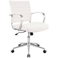 DREHSTUHL Lederlook Weiß - Chromfarben/Weiß, Leder/Textil (57/90/62cm) - CLP