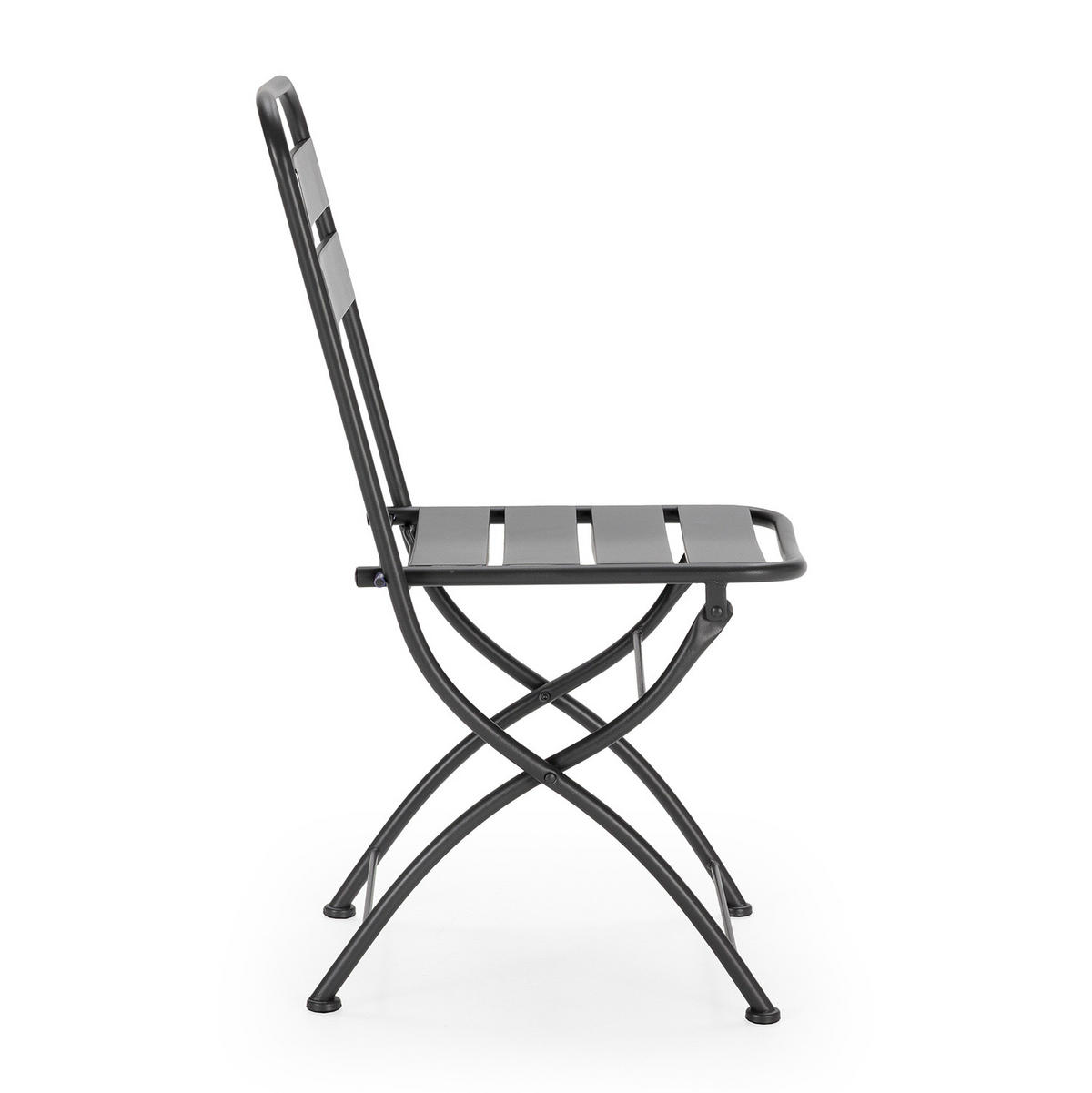GARTENKLAPPSTUHL-SET Perla Metall - Schwarz, Metall (42/88/50cm) - VS Venta-stock