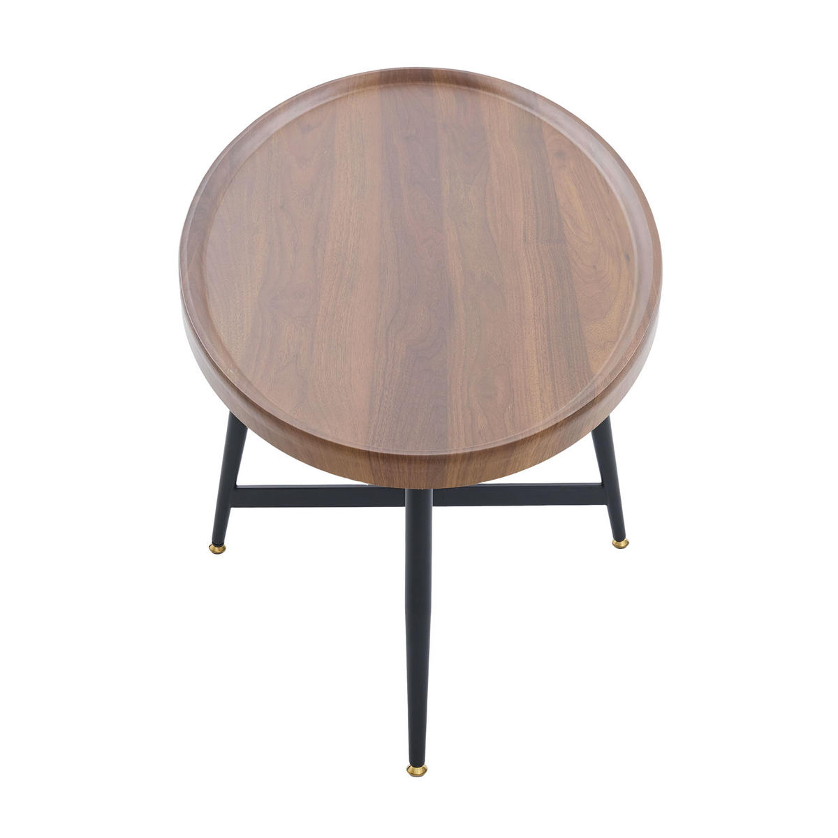 COUCHTISCH 110/55/45 cm Braun mit ovaler Tischplatte und Metallgestell - Braun, Holzwerkstoff (110/55/45cm) - OKWISH