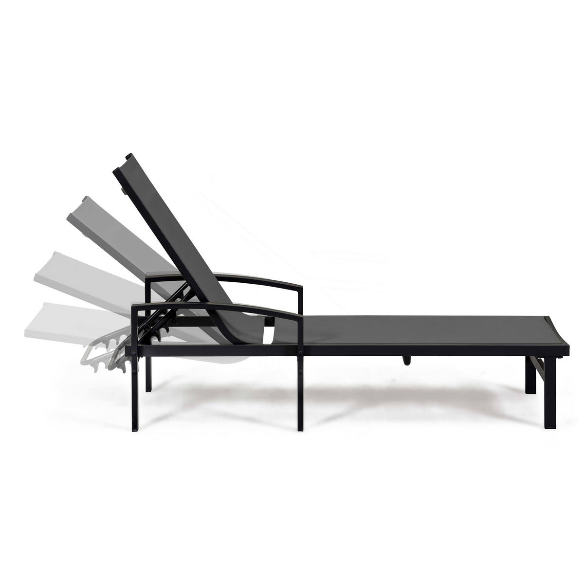 SONNENLIEGE 2-tlg., Grau - Grau, Metall (62/89/169cm) - Oviala