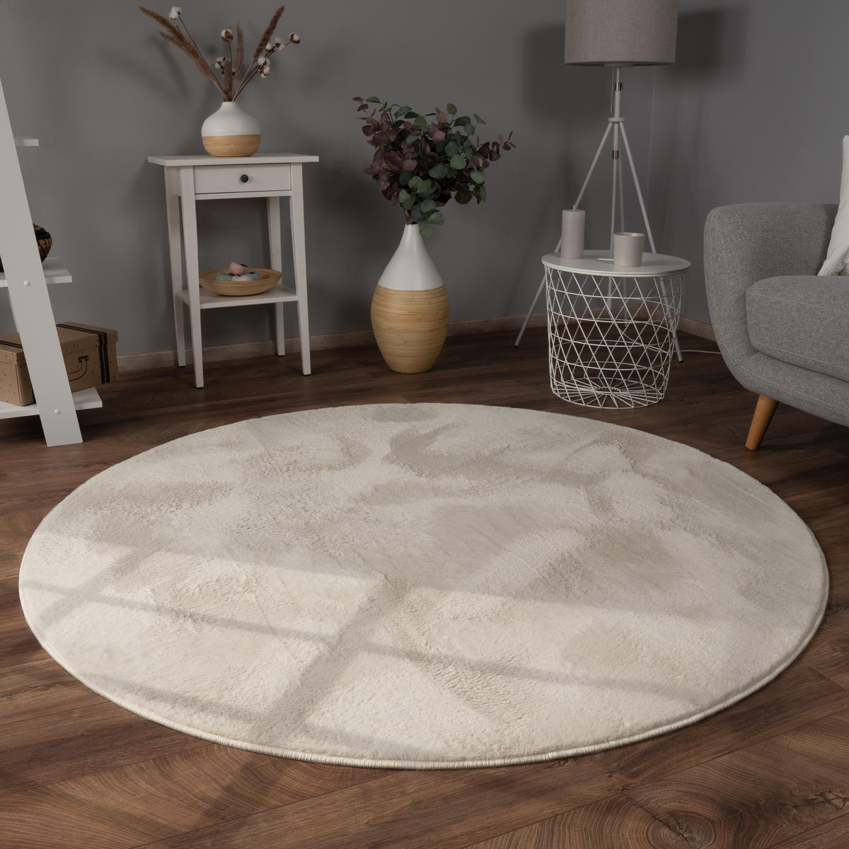 HOCHFLORTEPPICH 160/160 cm Soft 380 - Creme, Textil (160/160cm) - Paco Home