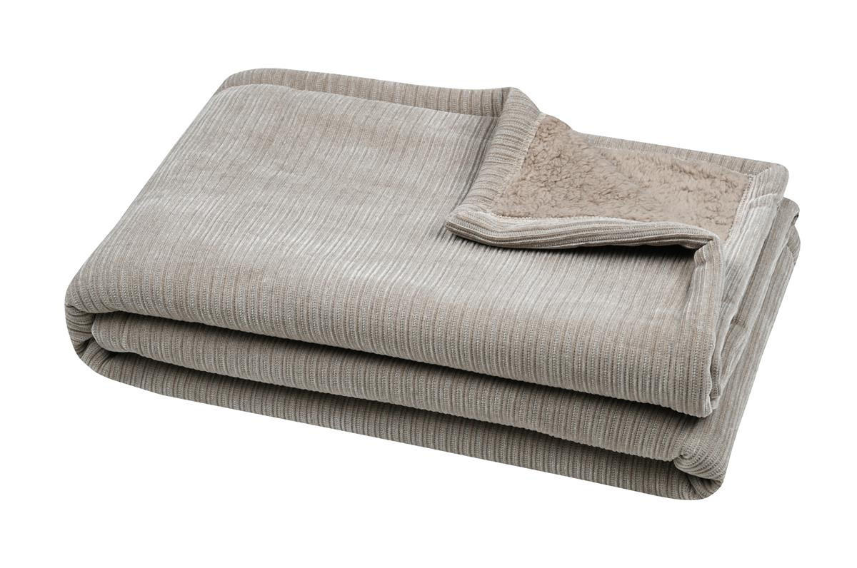 PLÜSCHDECKE Clayton 130/160 cm - Beige, Textil (160/130cm)