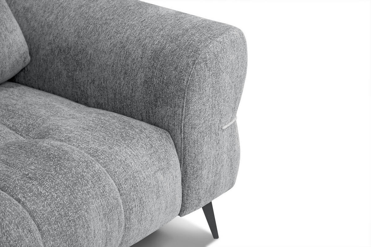 SOFA SALVINI 3-Sitzer, grau - Schwarz/Grau, Holzwerkstoff/Textil (176/88/99cm) - Courtois Laville