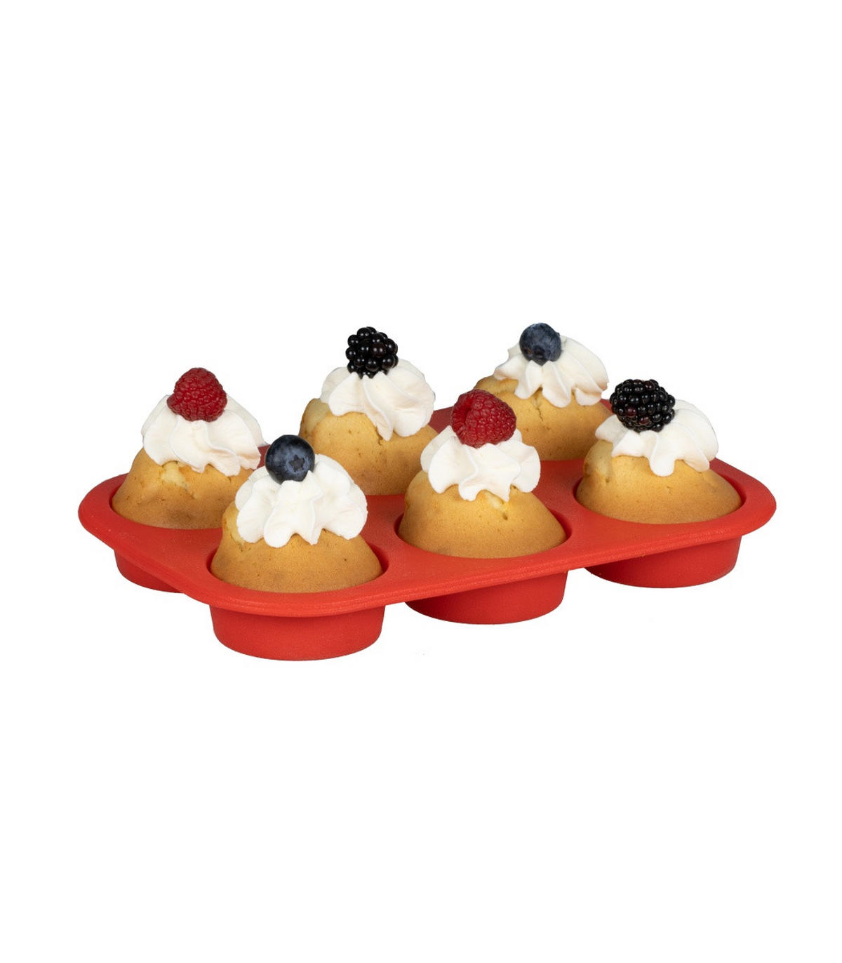MUFFINBLECH Muffinbackform - 6 Muffins - Silikon - Rot, Kunststoff (18/3/7cm)