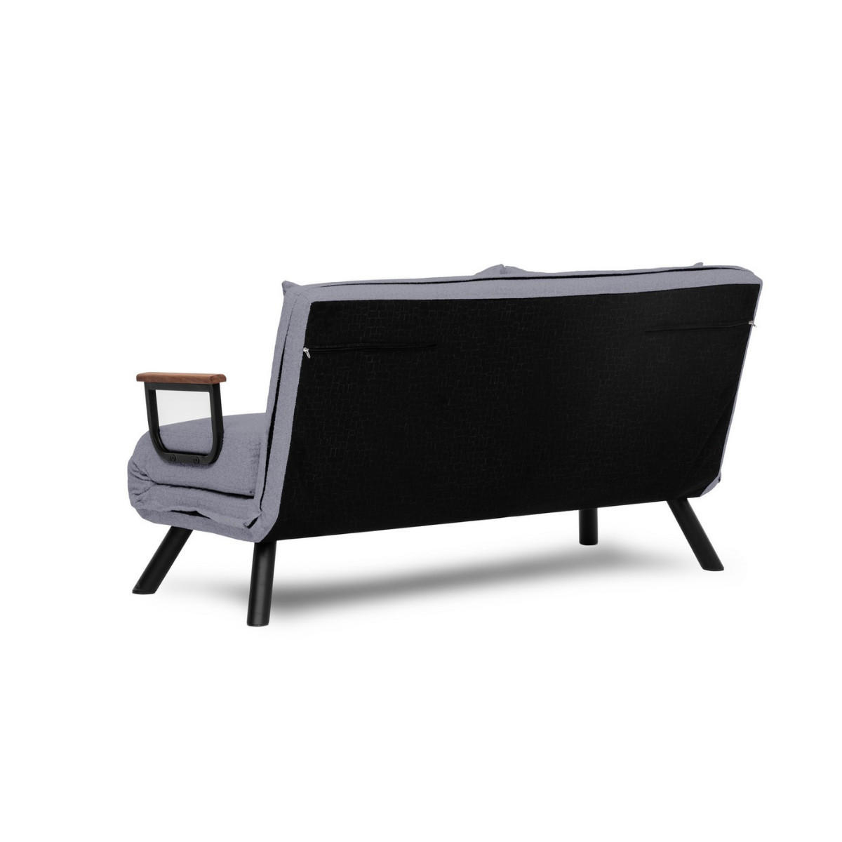 SCHLAFSOFA für 2 Personen mit Stoffbezug und Metallfüßen 133/50/41 cm - Grau, Metall (50/41/121cm) - Calicosy