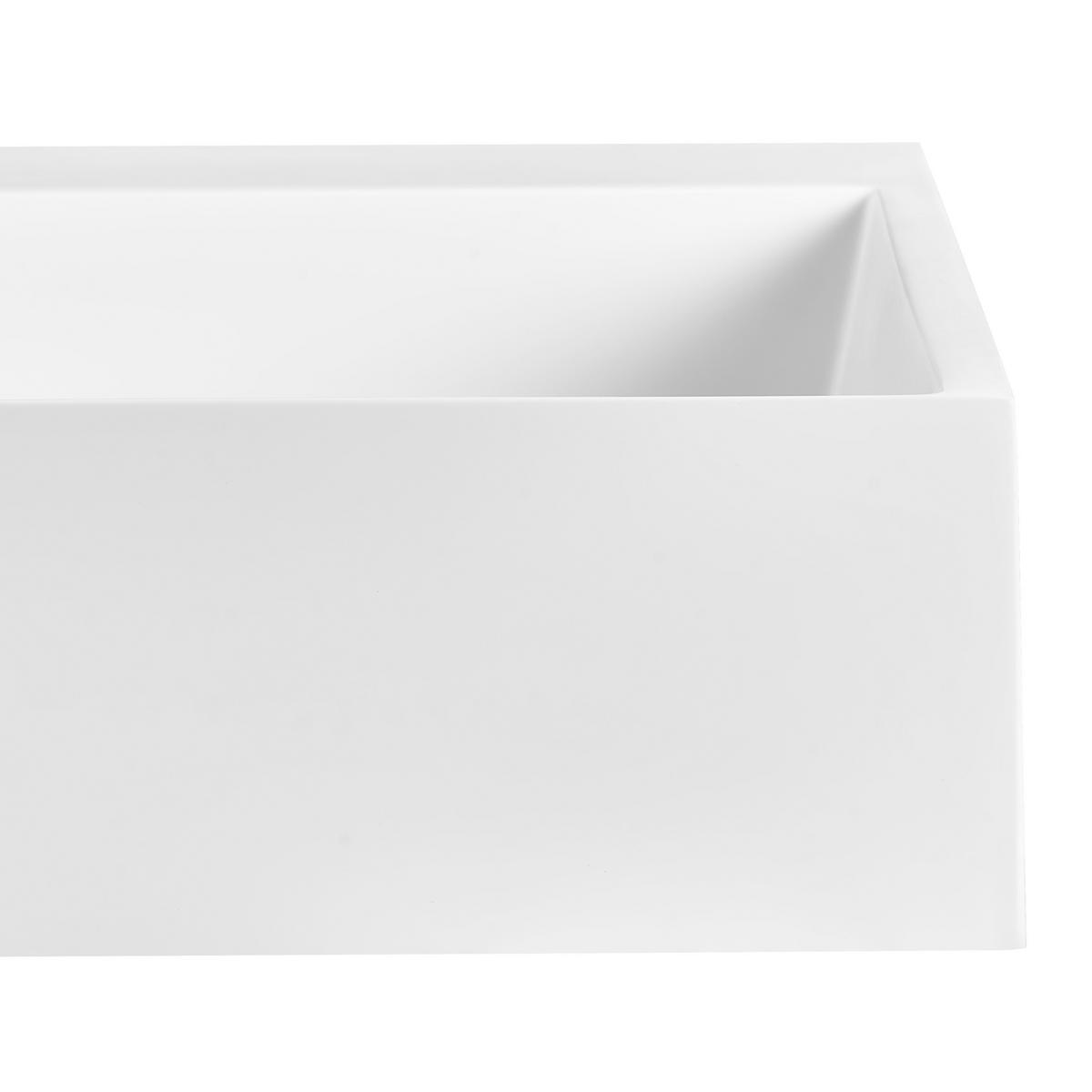 HÄNGEWASCHBECKEN Weiß 50/38 cm Mineralguss Quenko - Weiß, Naturmaterialien (50/12/38cm) - Beliani
