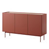 SIDEBOARD COLORE 144/83/37 cm mit 3 Türen Rot - Rot, Holzwerkstoff (144/83/37cm) - MASSENO