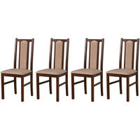 STUHL KOLGA (4er Set) - Beige/Walnussfarben, Holz (43/94/40cm) - Leaf Design