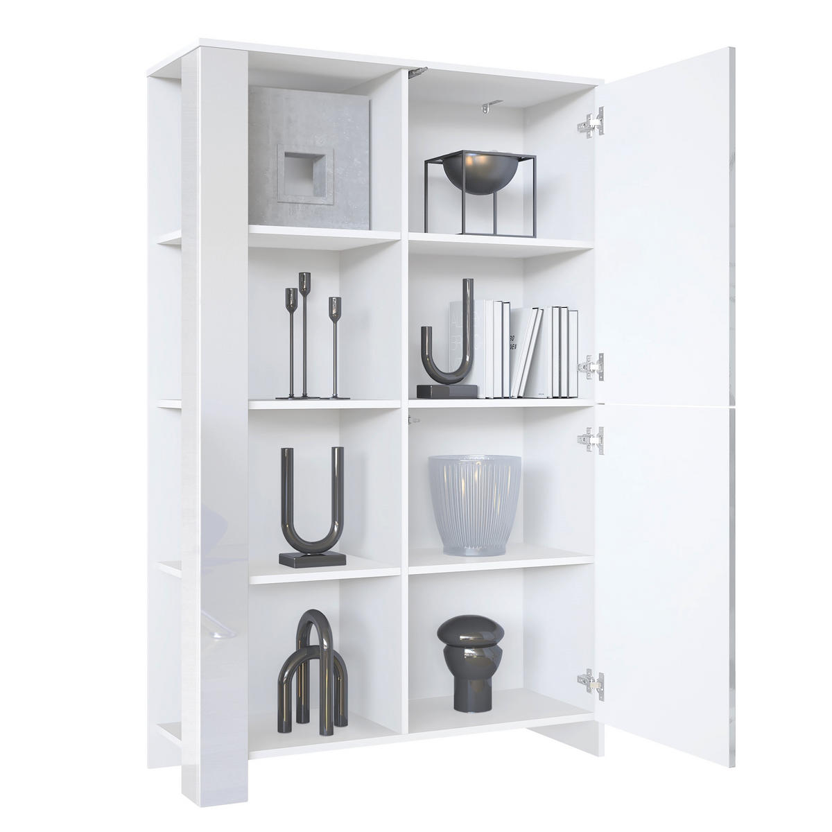 HIGHBOARD Canto Grau Hochglanz - Grau, Holzwerkstoff (95/151.5/36cm) - Vladon