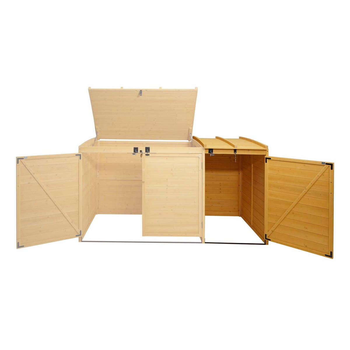MÜLLTONNENBOX ERWEITERUNG Braun - Braun, Holz (68/120/104cm) - MCW