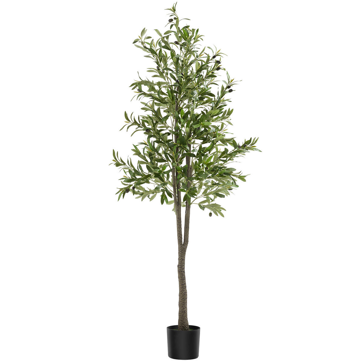 KÜNSTLICHER OLIVENBAUM Oleand, stabiler Kunststoff Blumentopf, grün - Grün, Kunststoff (180cm) - tectake