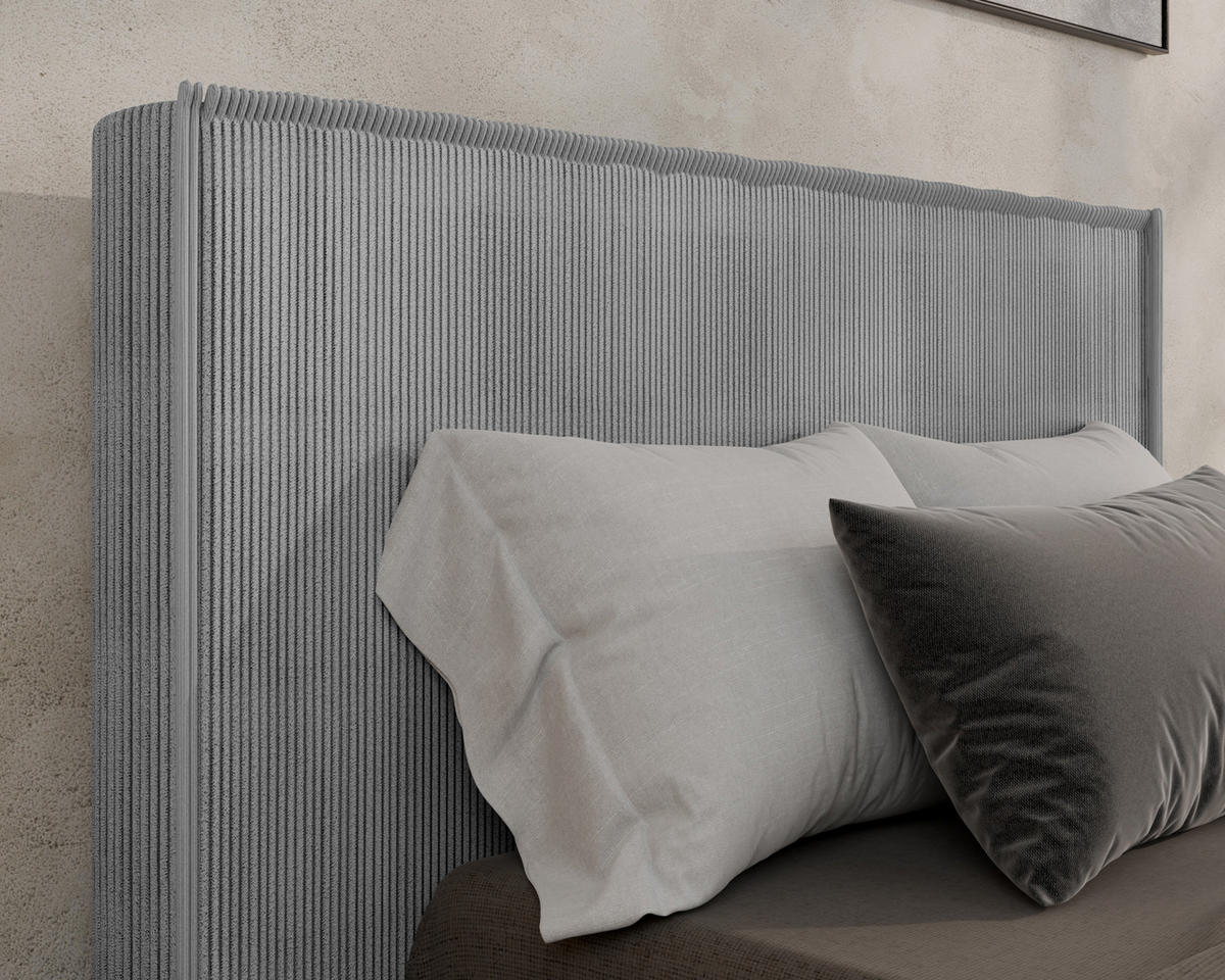 POLSTERBETT SANA 100x200cm Elegantes Polsterbett für modernen Wohnstil , ohne matratze, grau - Grau, Holz (100/200cm) - Homesy