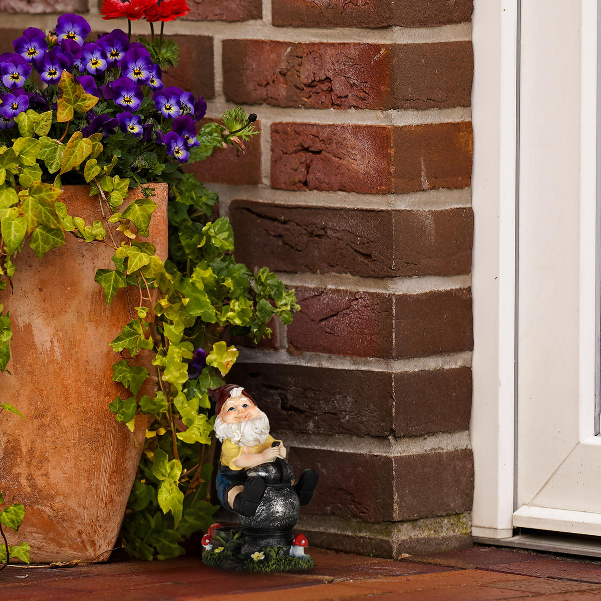 GARTENZWERG - Multicolor, Kunststoff (7.5/15/10.5cm) - Relaxdays