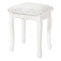 SCHMINKHOCKER, Sitzhocker, MDF Holz, Cremeweiß - Weiß, Holzwerkstoff/Textil (37/48/29cm) - Woltu