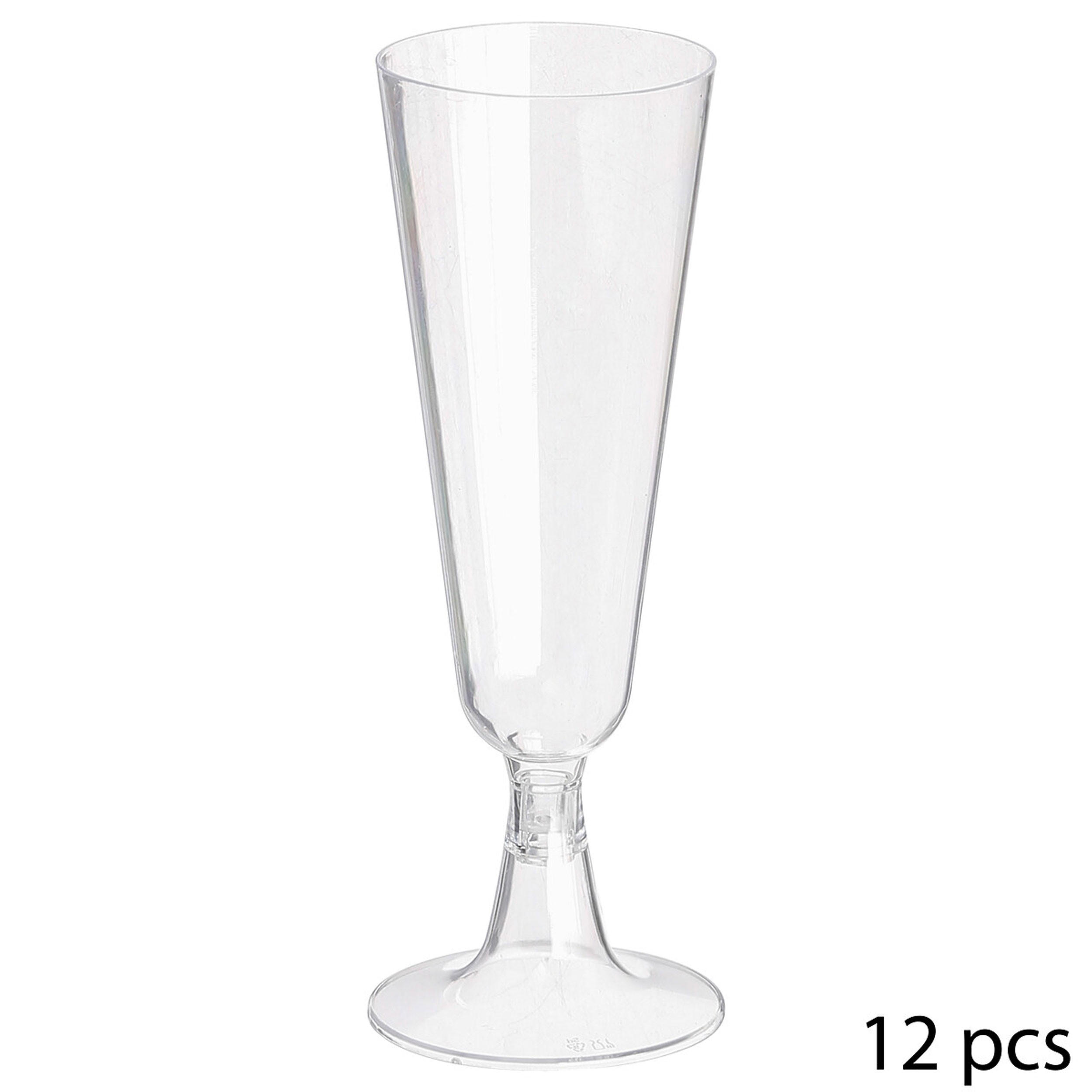 PLASTIK-CHAMPAGNERGLÄSER, wiederverwertbar 12er Set, Kunststoff, Transparent, 150 ml - Transparent, Kunststoff (0.15L) - 5five Simply Smart