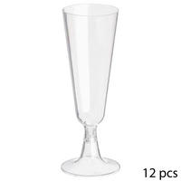 PLASTIK-CHAMPAGNERGLÄSER, wiederverwertbar 12er Set, Kunststoff, Transparent, 150 ml - Transparent, Kunststoff (0.15L) - 5five Simply Smart