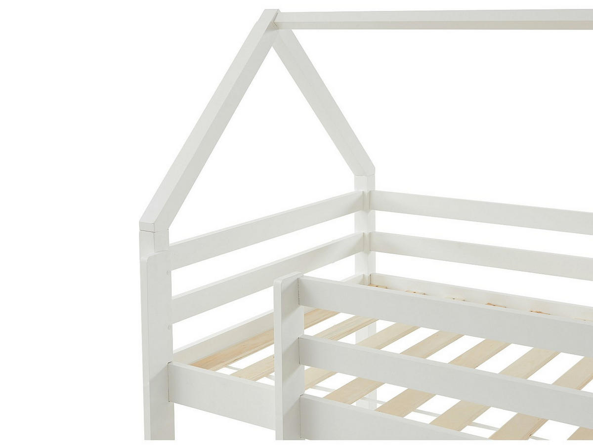 HOCHBETT Hausbett - Kiefernholz - 90 x 190 cm - Weiß - TARZIA - Weiß, Holz - Vente-Unique