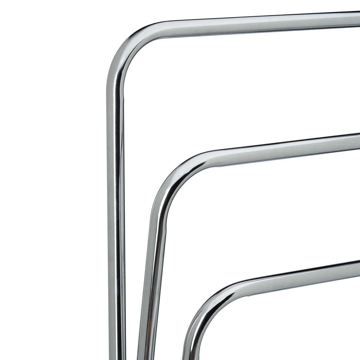 HANDTUCHSTÄNDER Silber Metall verchromt 3 Stangen 85x66 cm - Silberfarben, Metall (66/85/20cm) - Relaxdays