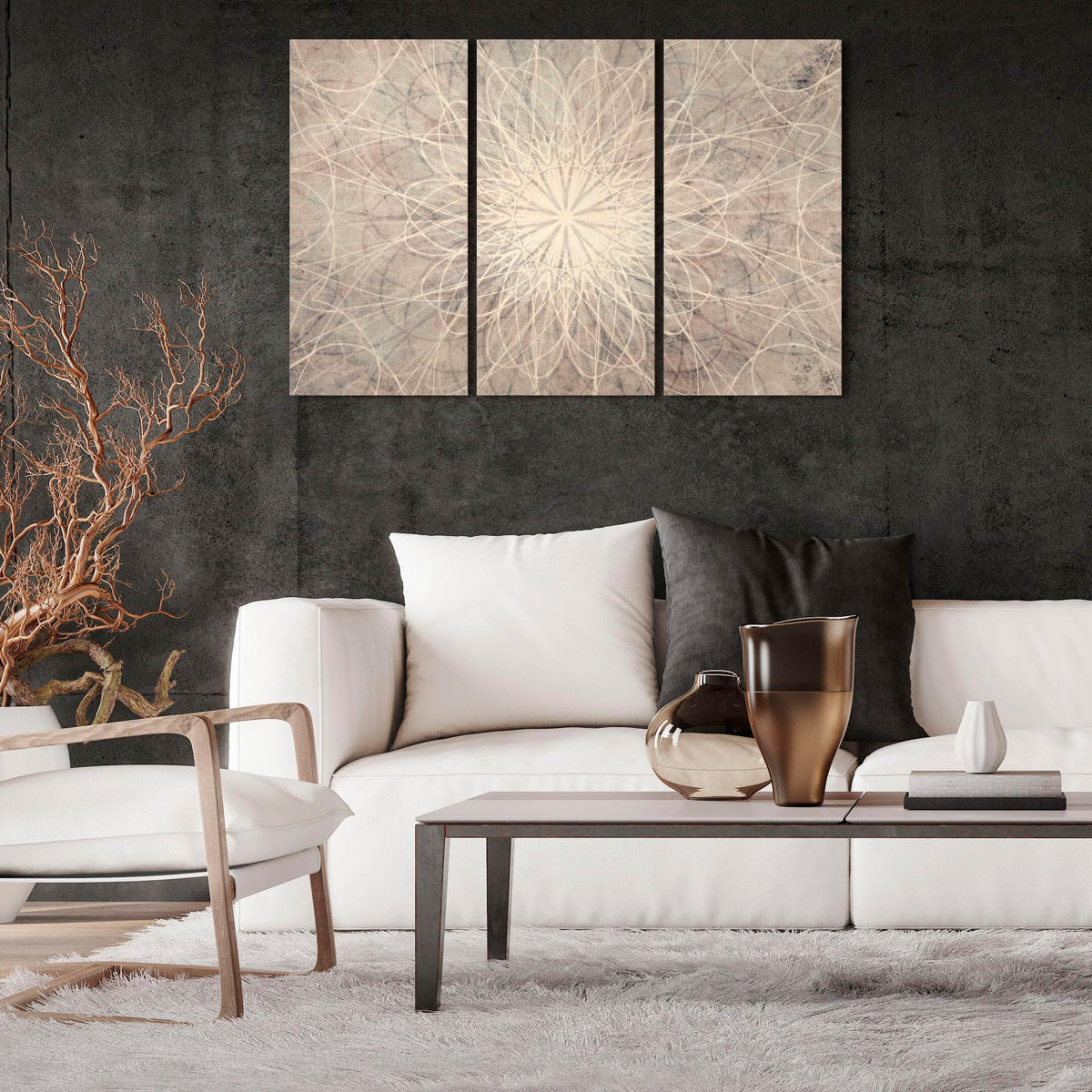 LEINWANDBILD Boho 3-tlg. 120x80 cm - Multicolor, Holz (120/80cm) - LUMASOUL