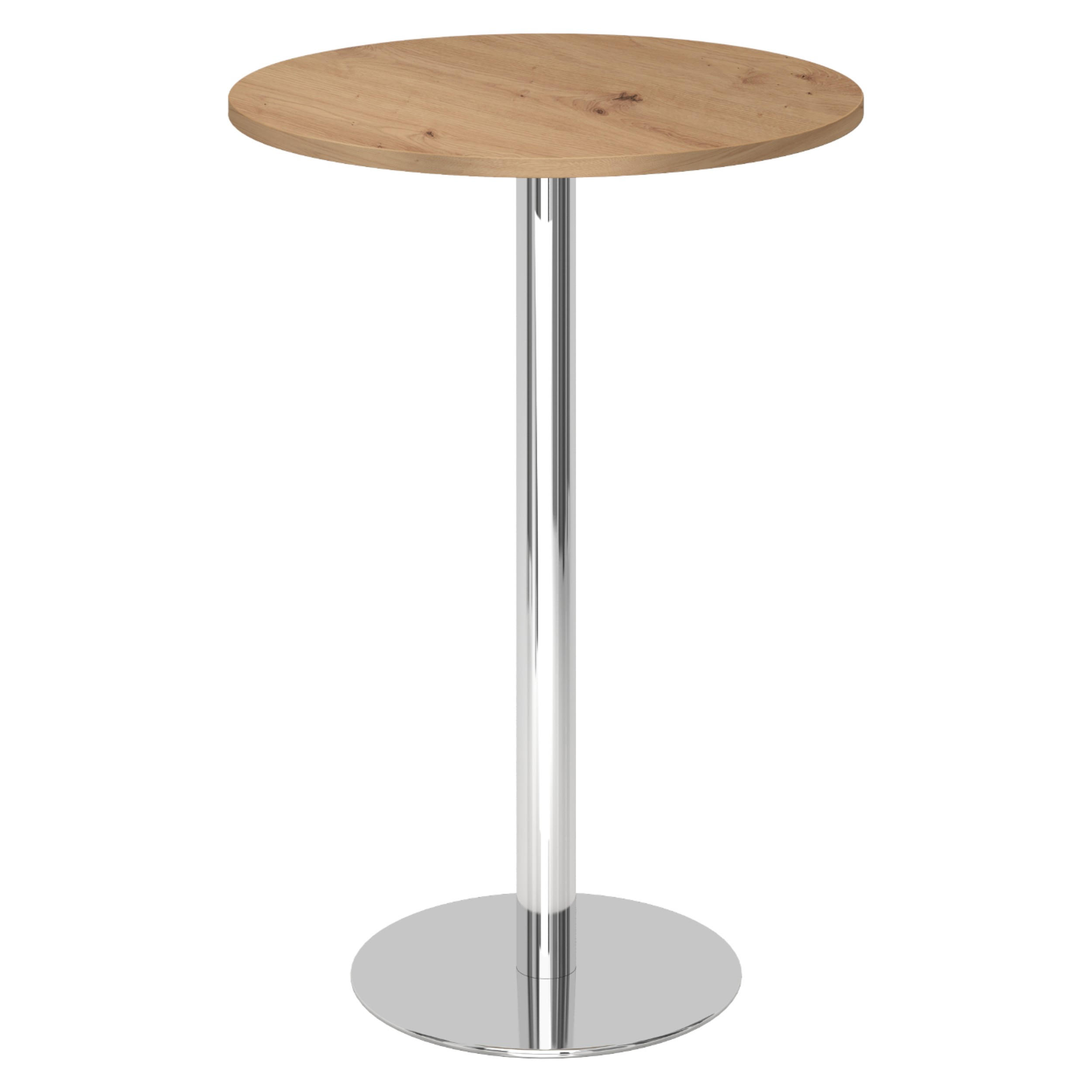 STEHTISCH rund STH 80/80/111,6 cm in Wildeiche/Chrom - Wildeiche/Chromfarben, Holzwerkstoff (80/80/111.6cm) - bümö
