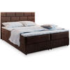 BOXBETT KERLO 180x200 cm mit Matratze und Topper - Braun - Braun, Holz (180/200cm) - MASSENO