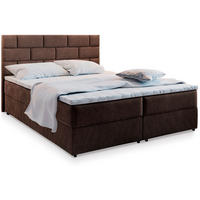 BOXBETT KERLO 180x200 cm mit Matratze und Topper - Braun - Braun, Holz (180/200cm) - MASSENO