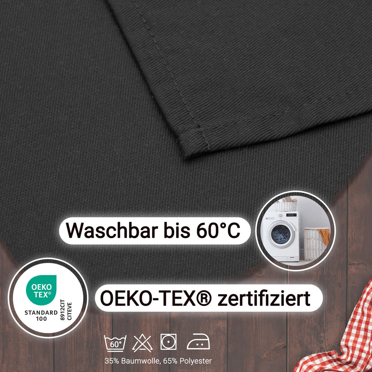 SCHÜRZE , Einheitsgröße, 65% Polyester, 35% Baumwolle, Schwarz - Schwarz, Textil (95/100cm) - Zollner