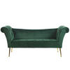 CHAISELONGUE Samtstoff dunkelgrün/gold Nantilly - Goldfarben/Grün, Textil (175/76/70cm) - Beliani