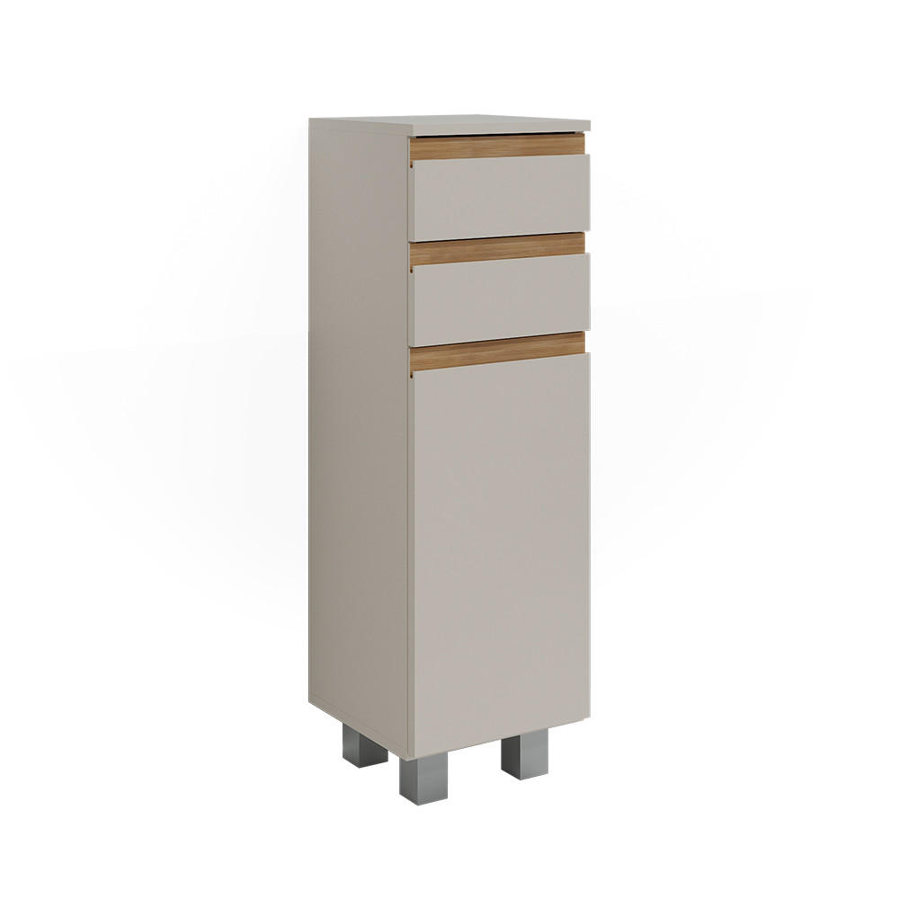 STŘEDNÍ SKŘÍŇKA J-Shape Kašmír/Řemeselné 30 x 95 cm se 2 zásuvkami - kašmírová/světle šedá, kompozitní dřevo (30/95/30cm) - Vicco