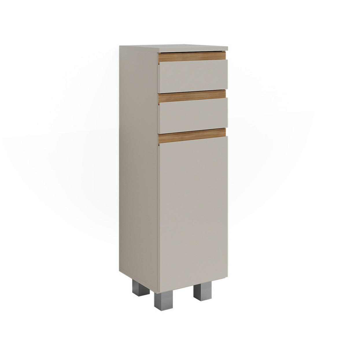 STŘEDNÍ SKŘÍŇKA J-Shape Kašmír/Řemeselné 30 x 95 cm se 2 zásuvkami - kašmírová/světle šedá, kompozitní dřevo (30/95/30cm) - Vicco