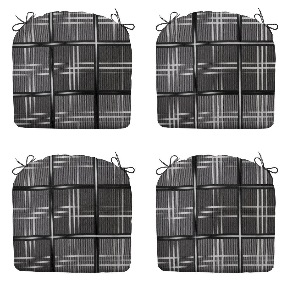 SITZKISSEN Patchy 46/48 cm 4er-Set - Grau, Textil (48/4/46cm) - Madison