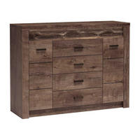 KOMMODE Indianapolis I-7 137 x 103,5 x 42 cm Esche dunkel - Dunkelbraun, Holzwerkstoff/Metall (137/103.5/42cm) - Koseto