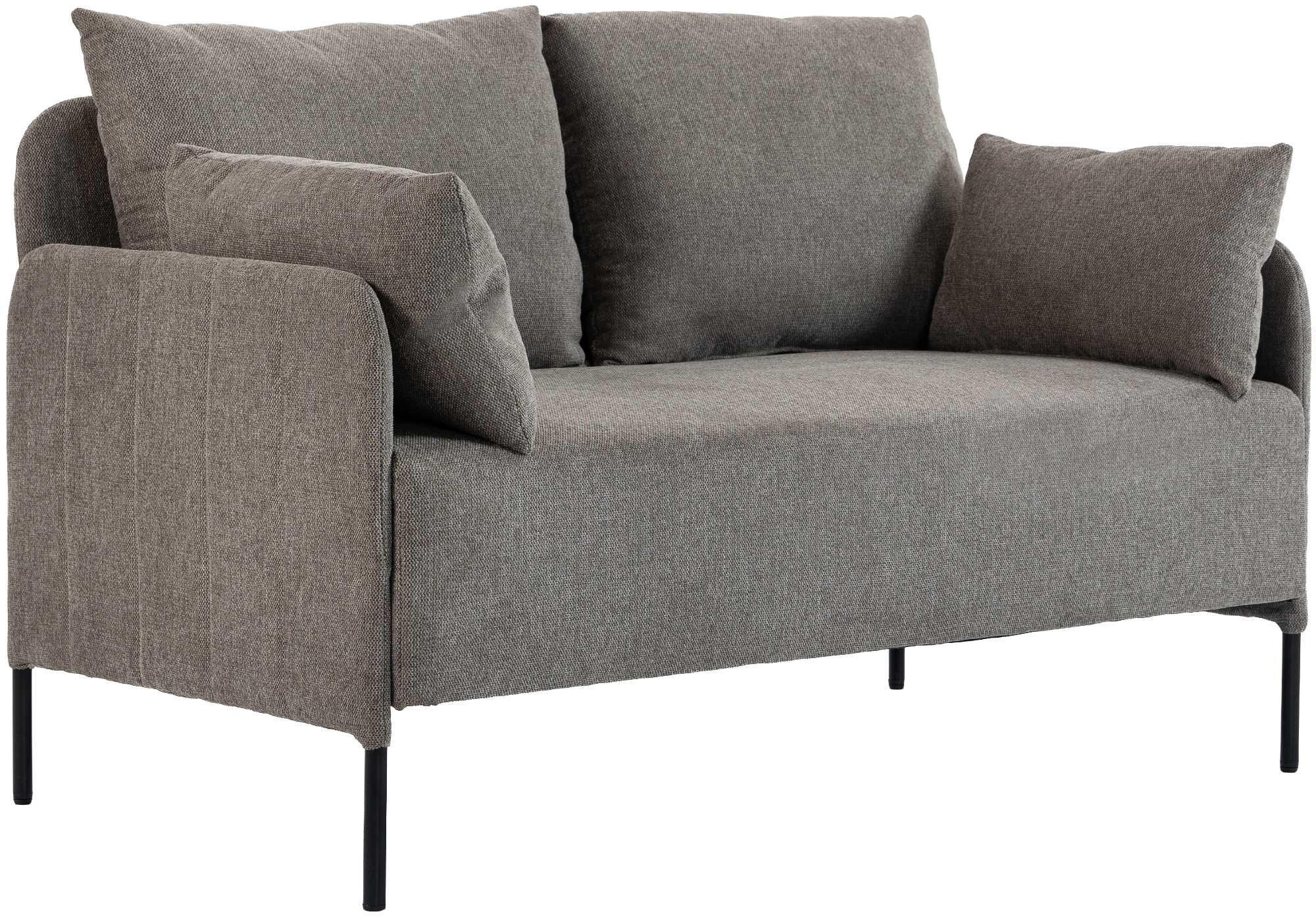 COUCH Bernd 2-Sitzer Stoff 131x79x79cm Stoff Taupe Sofa - Taupe, Kunststoff (131/79/79cm) - DELUKE