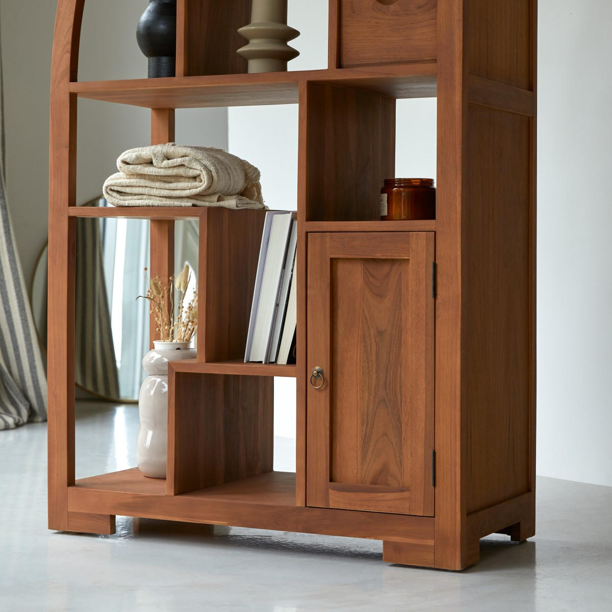 BÜCHERREGAL Alco Tipo Natur aus Teak - Naturfarben, Holz (90/180/40cm) - Tikamoon