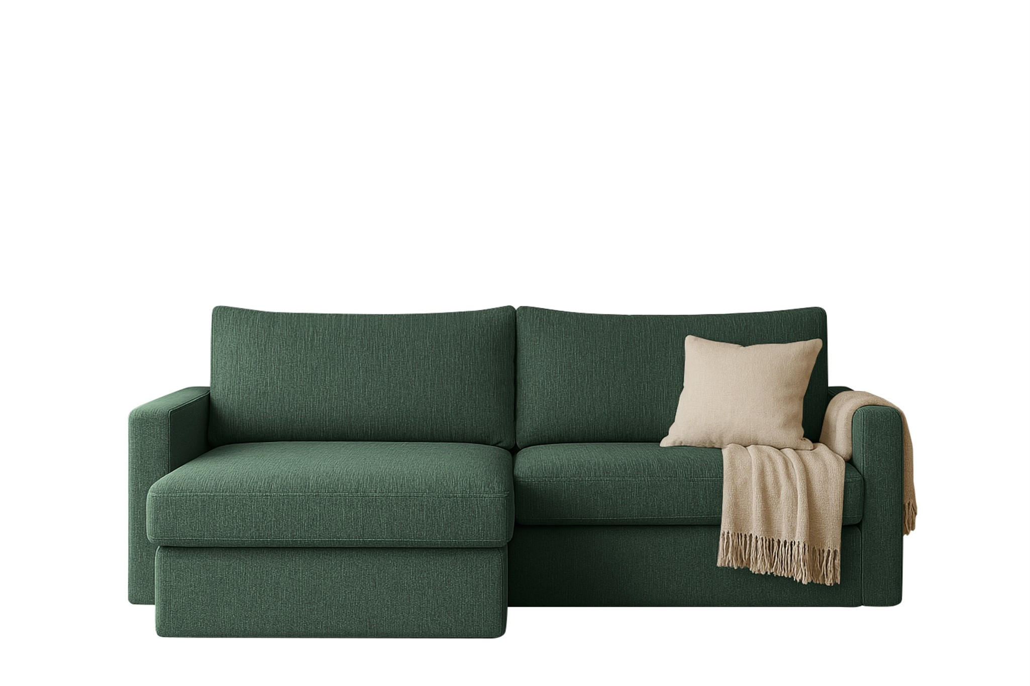 ECKSOFA Bendik In Faro - Grün, Holzwerkstoff/Textil (224/140cm) - Fun Möbel