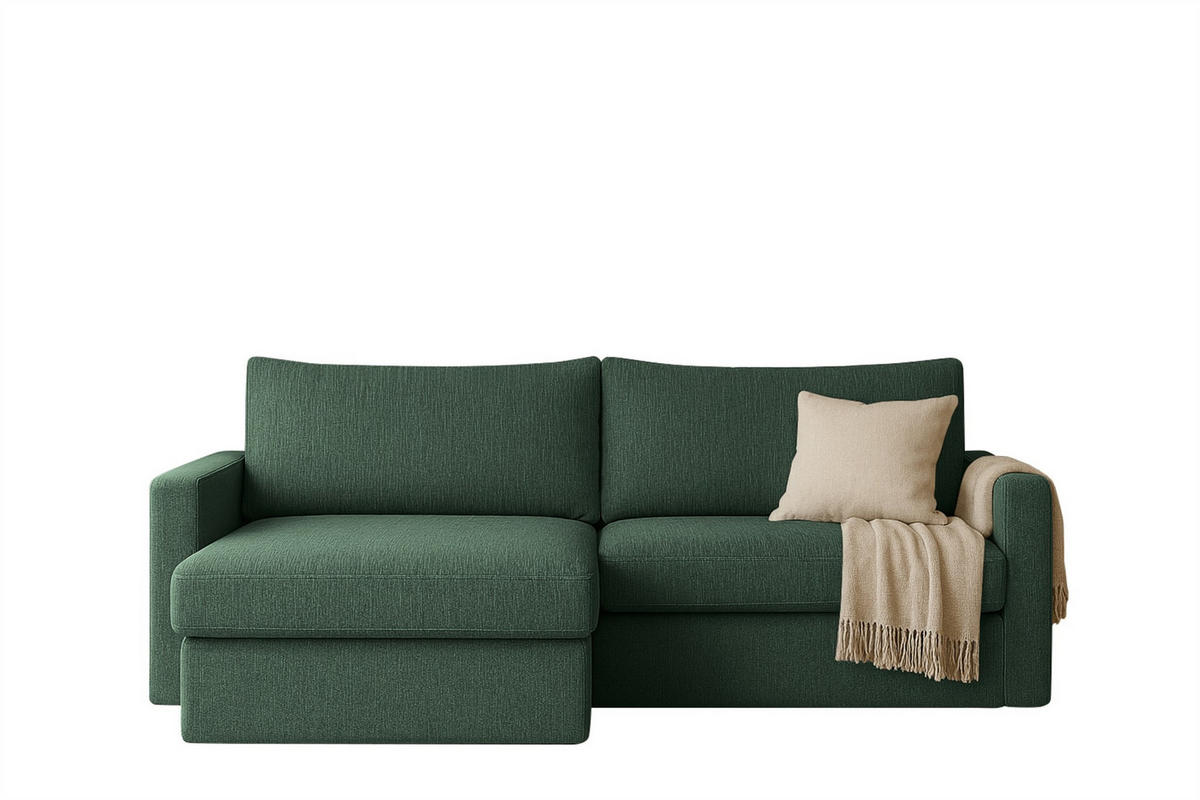 ECKSOFA Bendik In Faro - Grün, Holzwerkstoff/Textil (224/140cm) - Fun Möbel