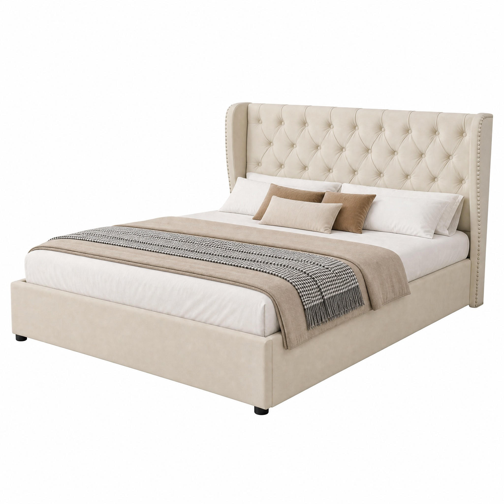 Beauniv Polsterbett Beige 140x200 cm