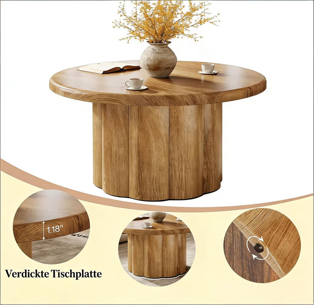 COUCHTISCH Braun 80/80/45.5 cm - Braun, Holzwerkstoff (80/80/45.5cm) - PANGIVO