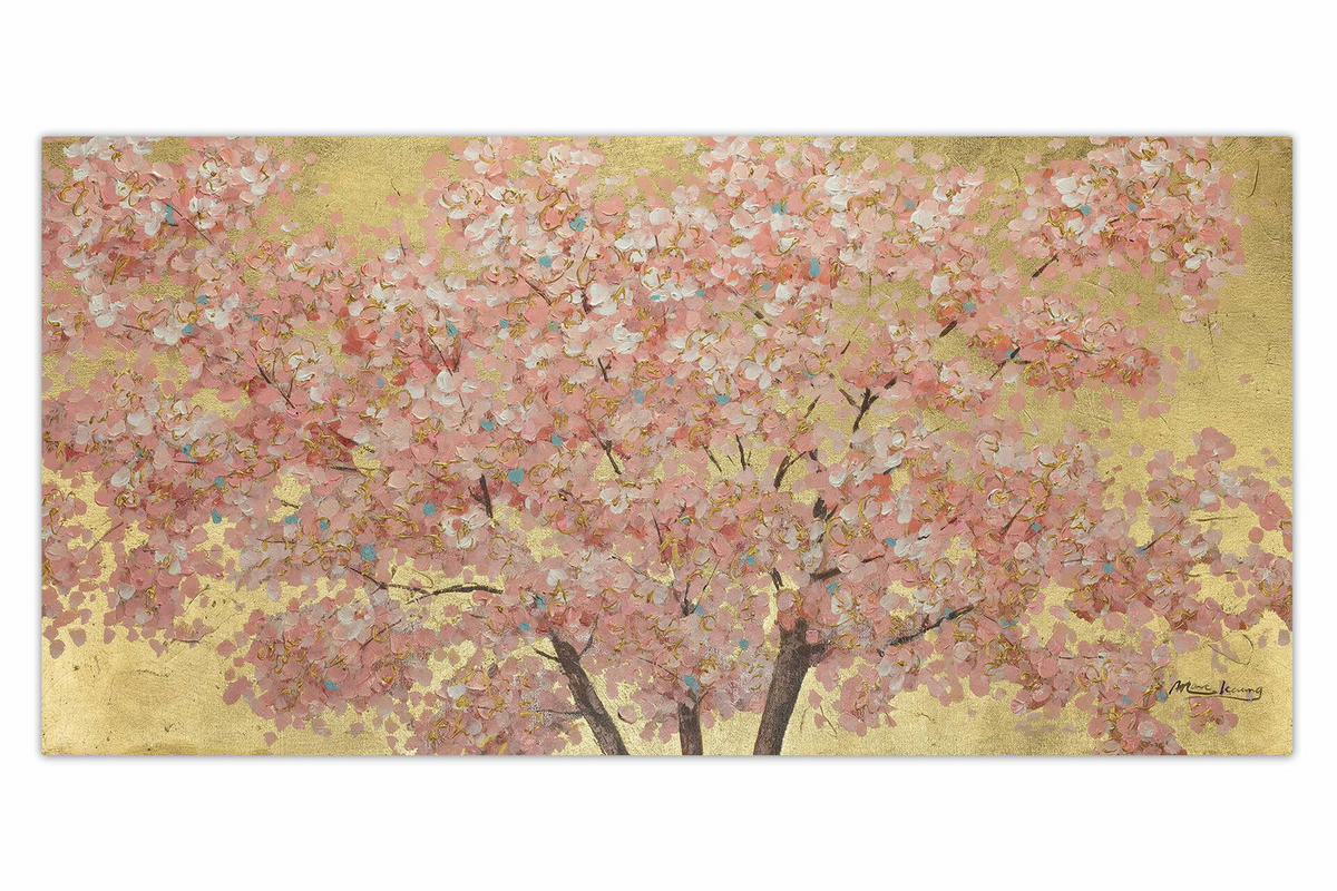 ÖLGEMÄLDE 120/60 cm - Pink/Braun, Holz/Textil (1.94/60cm) - KUNSTLOFT
