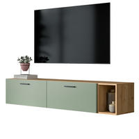 TV-LOWBOARD Grün, Eiche Artisan 176 cm, TV Unterteil hängend / stehend - Schwarz/Eiche Artisan, Holzwerkstoff/Kunststoff (176/32/34cm) - Inn.Furn