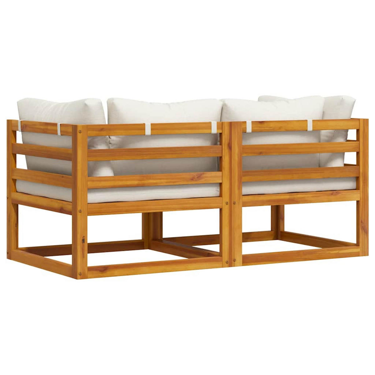 MODULARE Ecksofas 2er Set Mit Auflagen Cremeweiss - Creme, Holz/Textil (70/60/70cm) - vidaXL