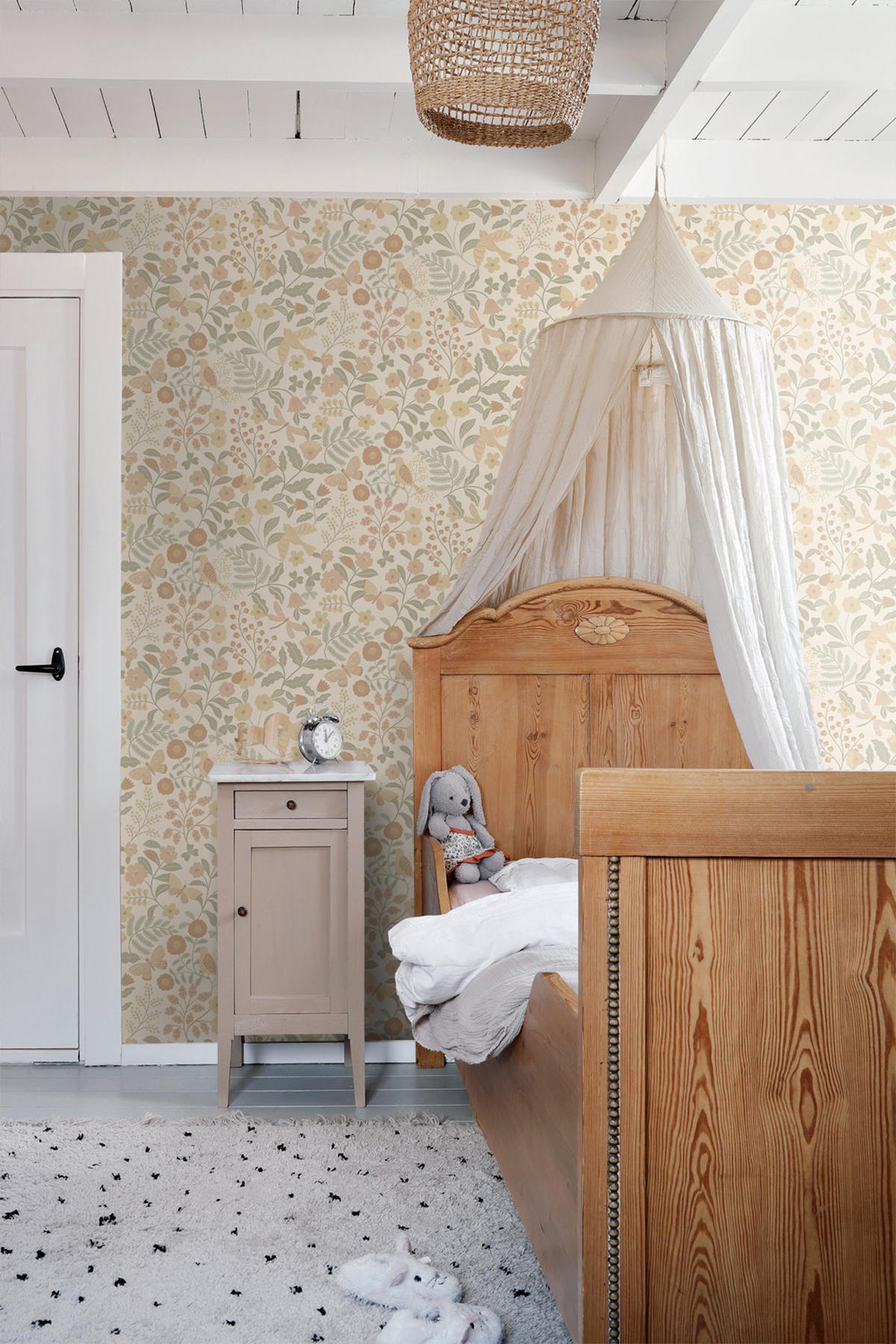 TAPETE Blumen und Vögel 53 cm x 10.05 m - Beige, Papier (53/0.1cm) - ESTAhome