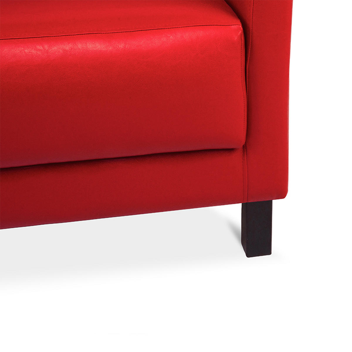2-SITZER-SOFA ESPECTO Lederoptik, Rot - Rot/Schwarz, Textil (67/71/130cm) - KONSIMO®