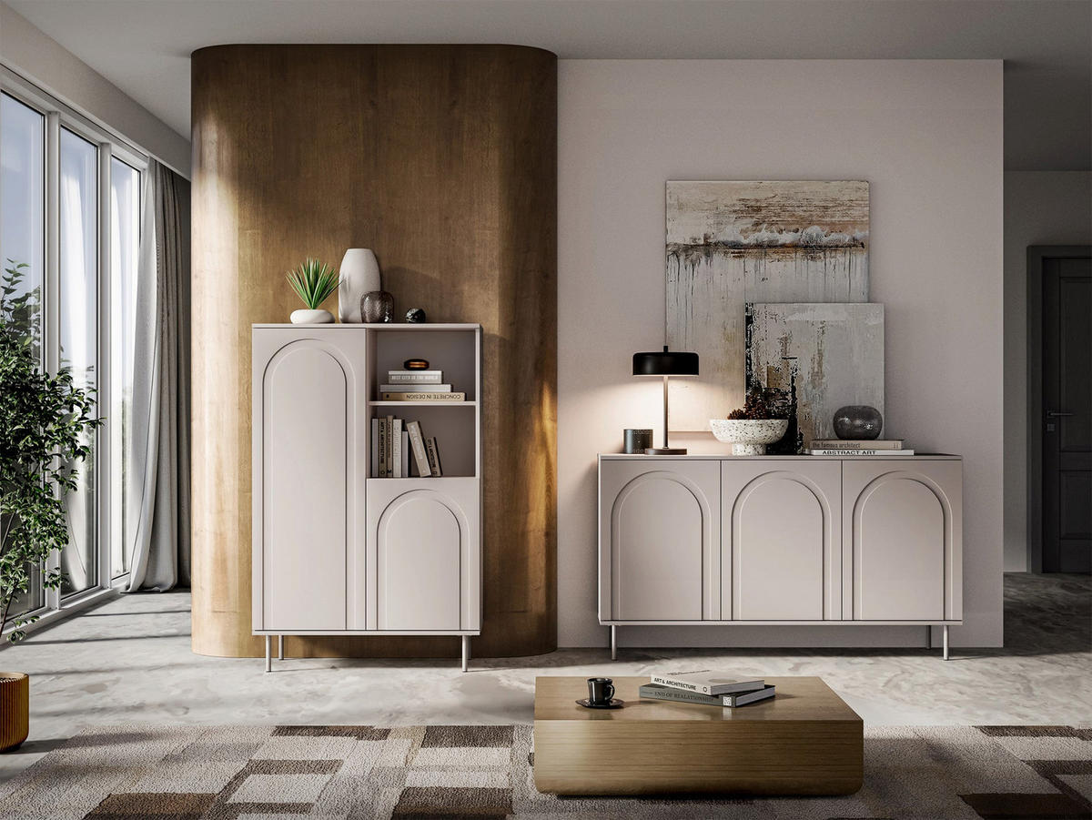 REGAL Orvella Taupe 90 cm - Taupe, Holzwerkstoff (90/138/40cm) - Homebook