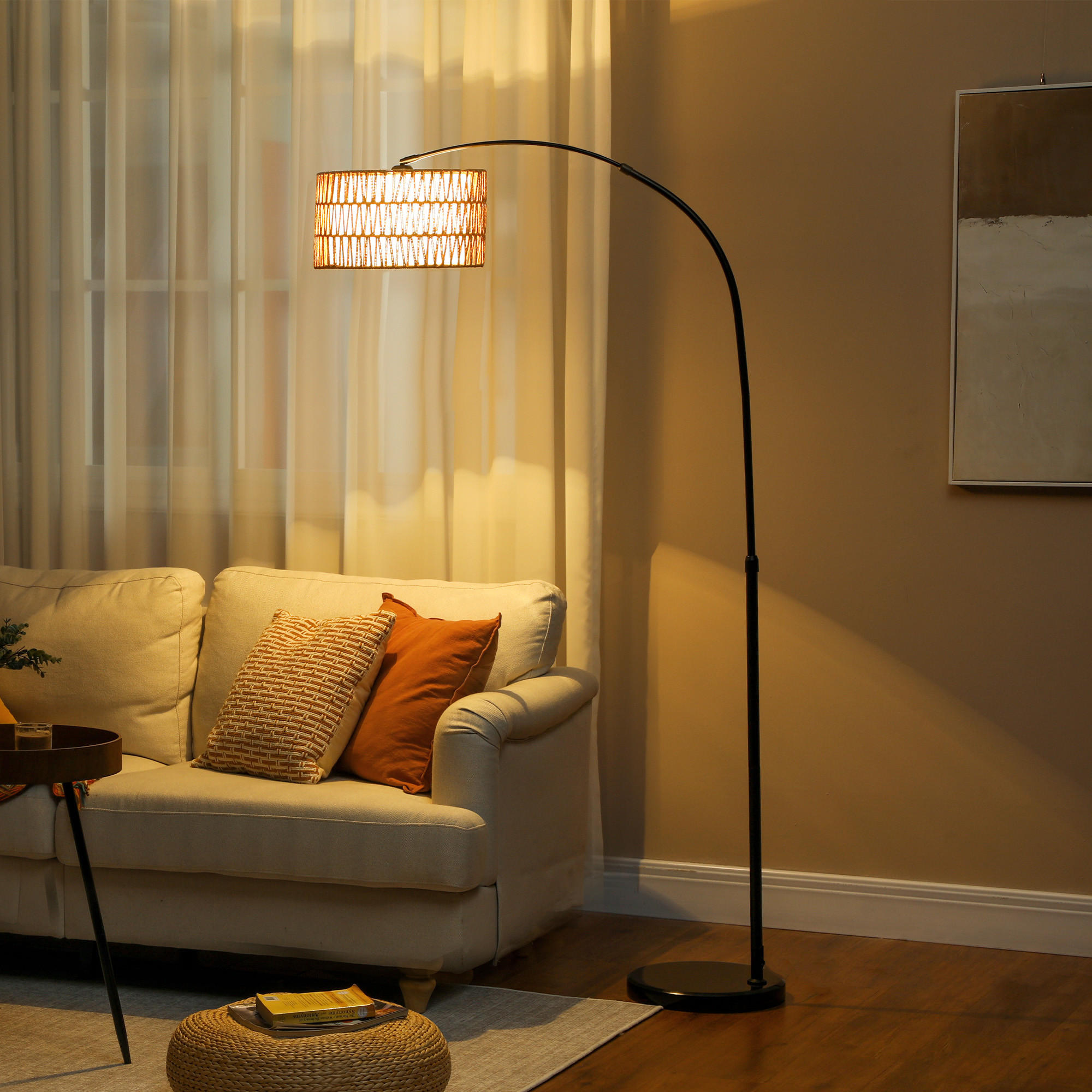STEHLAMPE Wohnzimmer Stehleuchte, Schwarz, exkl. Glühbirne - Schwarz, Metall (34/93/175cm) - HOMCOM