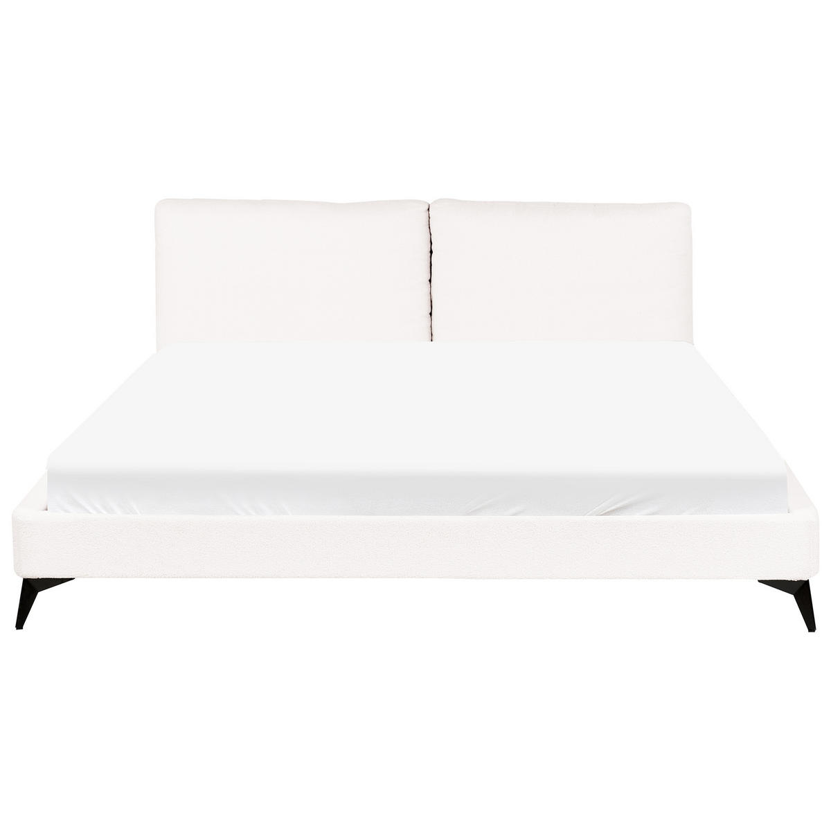 POLSTERBETT mit Lattenrost 180x200 cm Weiß Melle - Creme, Textil (180/200cm) - Beliani