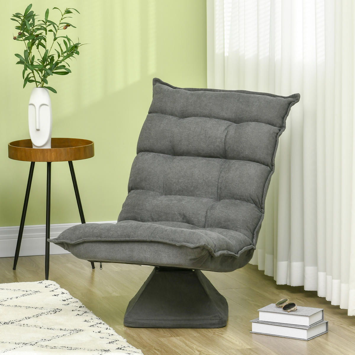 BODENSESSEL drehbar mit verstellbarer Rückenlehne 62 x 70 x 95 cm Grey - Grau, Kunststoff (70/95/62cm) - Beauniv