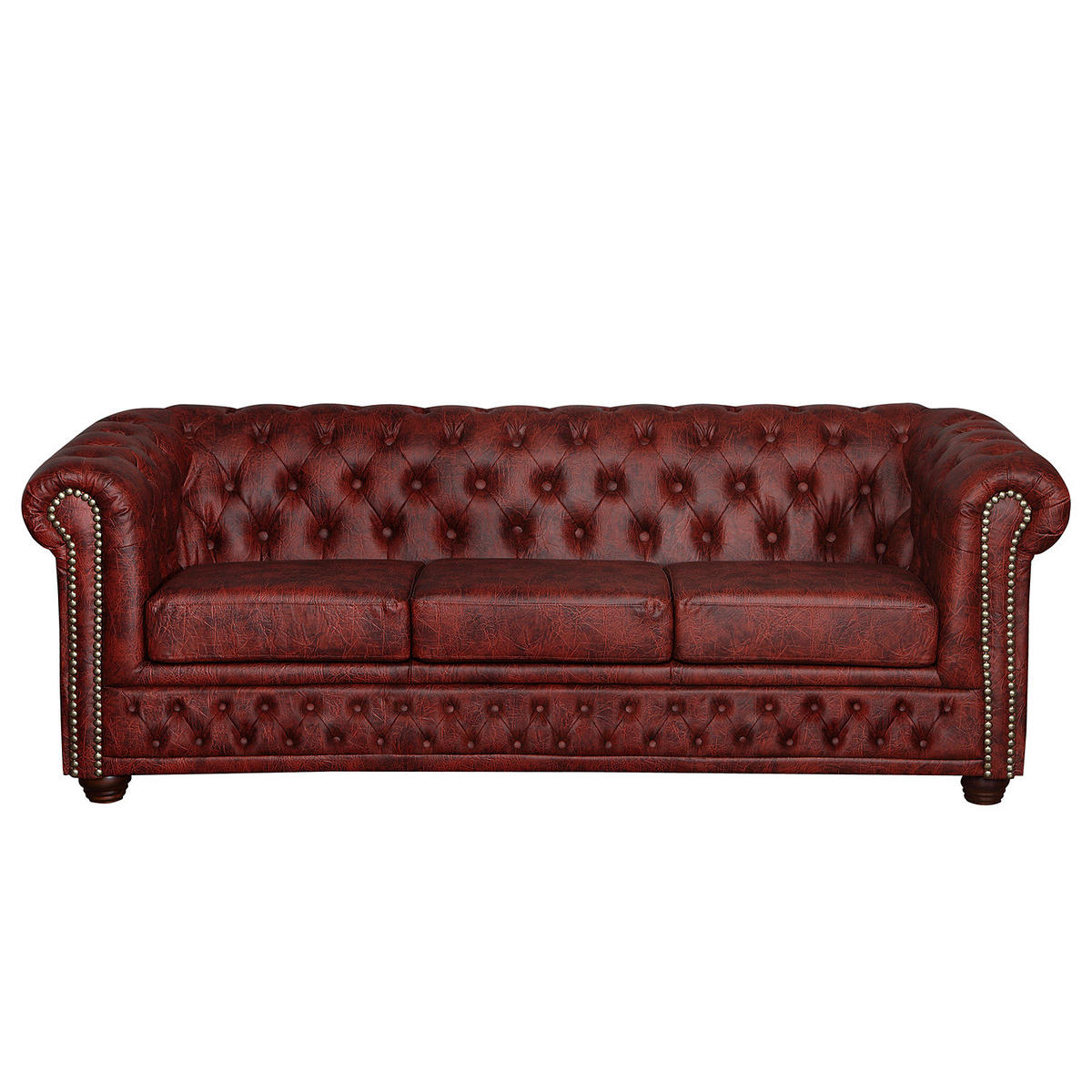 3-SITZER SOFA - Bordeaux, Kunststoff (203/72/86cm) - home24