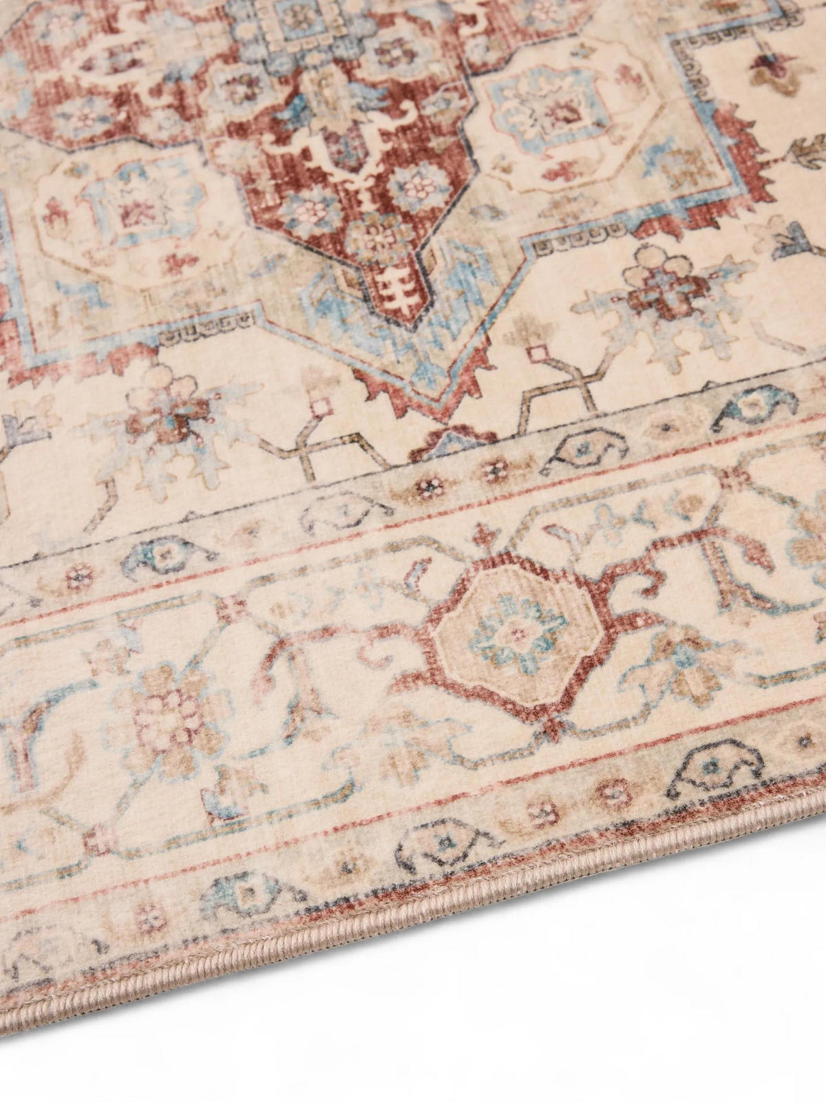 VINTAGE-LÄUFER Miray waschbar 80/240 cm - Rot/Multicolor, Kunststoff (80/240cm) - benuta Nest